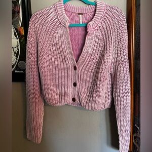 Free People Purple/Pink Knit Cardigan